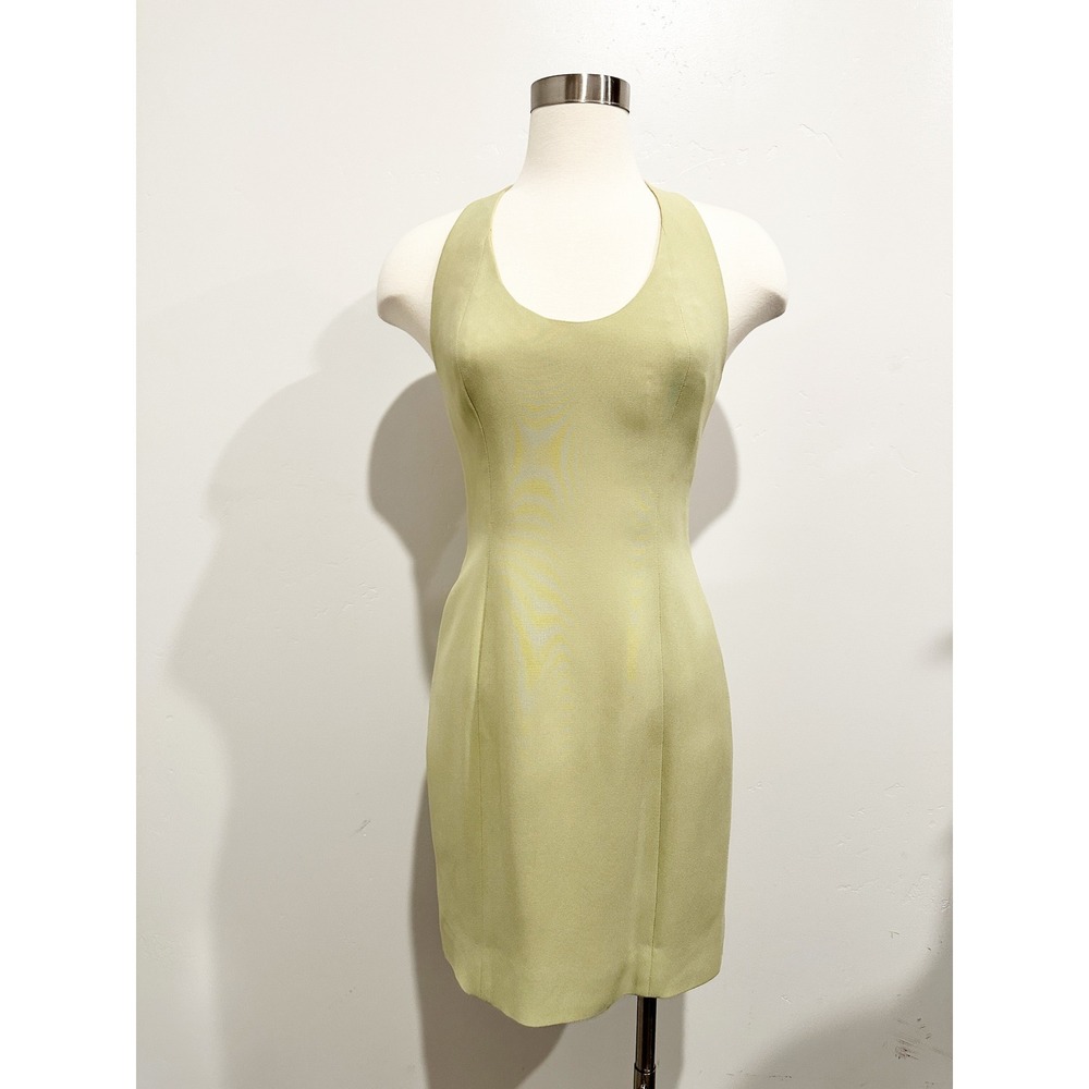 Nicole Miller Vintage 90's Green Chain Strap Mini Dress Size 6